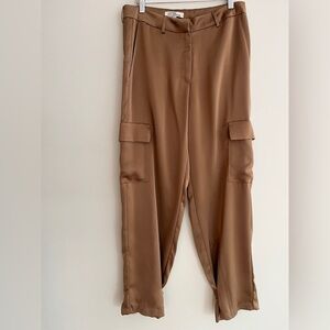 LIMITED COLLECTION Satin Cargo Pants Buckles at Hem Relaxed Dressy Safari Chic
